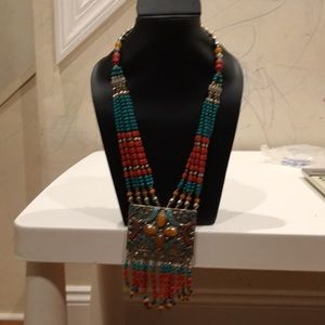 Antique look rare unique handmade Nepali necklace